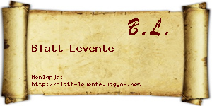 Blatt Levente névjegykártya